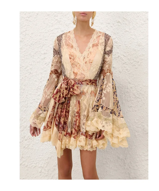Zimmermann Valiant Panelled Wrap Mini Dress, photo 3 of 8 from SENSER