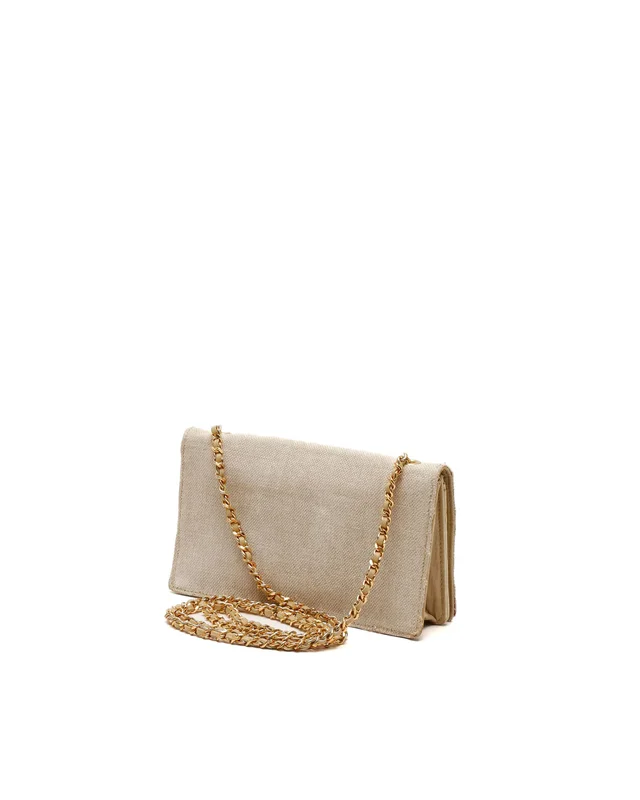 Chanel CC Linen Wallet on Chain Bag in Leather from A Retro Tale, photo 3 of 14