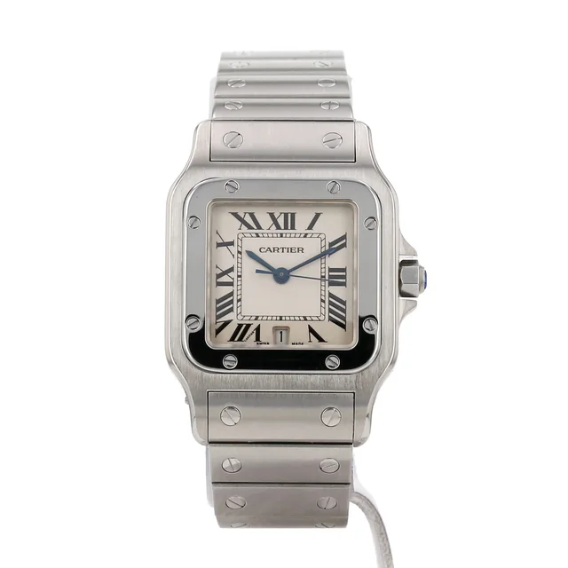 Medium-sized Cartier Santos watch in steel, Ref: Cartier - 1564, circa 2000 from Collector Square, photo 2 of 3