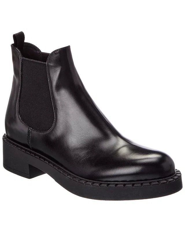 Prada Glossed Leather Chelsea Boot, image 1 of 1 from Gilt