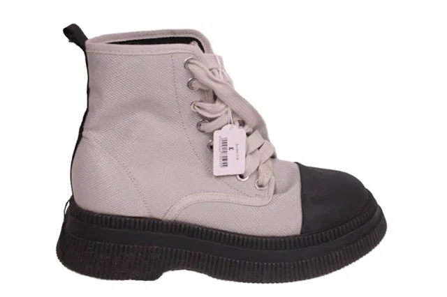 GANNI Creepers lace-up ankle boots EU 40 in Grey Canvas from Oxfam Online Shop