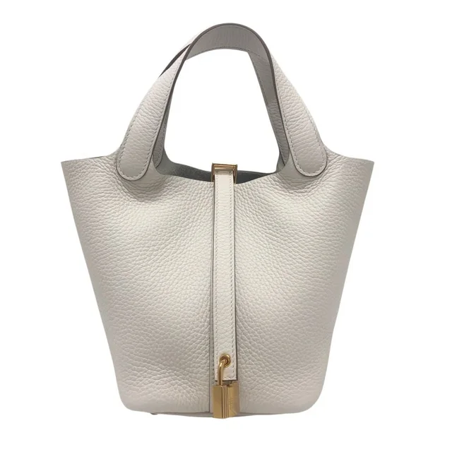 Hermès Handbag Picotin Lock PM 18 PM Taurillon Clemence White in White Clemence leather from The Reluxe