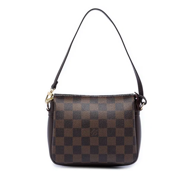 Brown Louis Vuitton Damier Ebene Trousse Pochette Handbag in Brown Canvas from Designer Revival