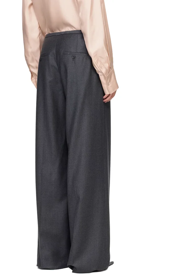 Róhe Gray Relaxed Soft Wool Trousers, photo 3 of 4 from SSENSE