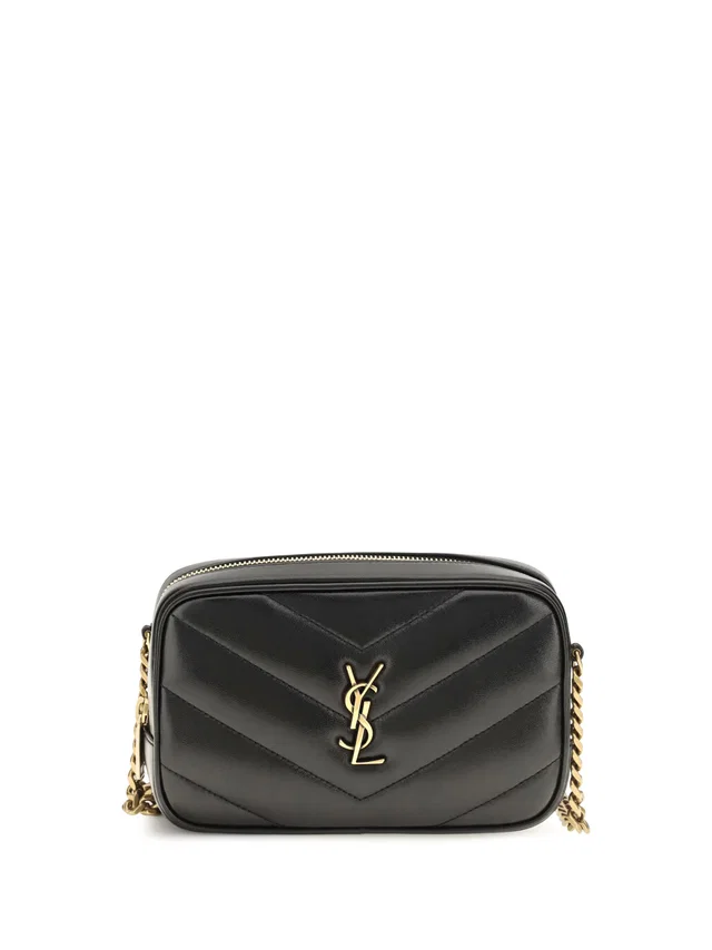 Saint Laurent Shoulder Bag — Black Lamb Ovis Aries in Black Lambskin from HEWI