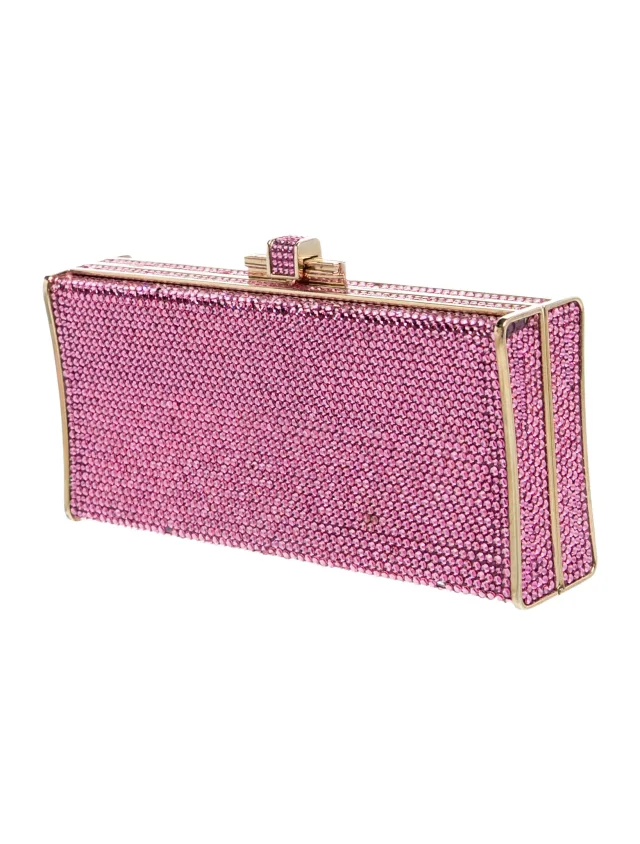 Judith Leiber Crystal Minaudière in pink Leather from The RealReal, photo 3 of 6