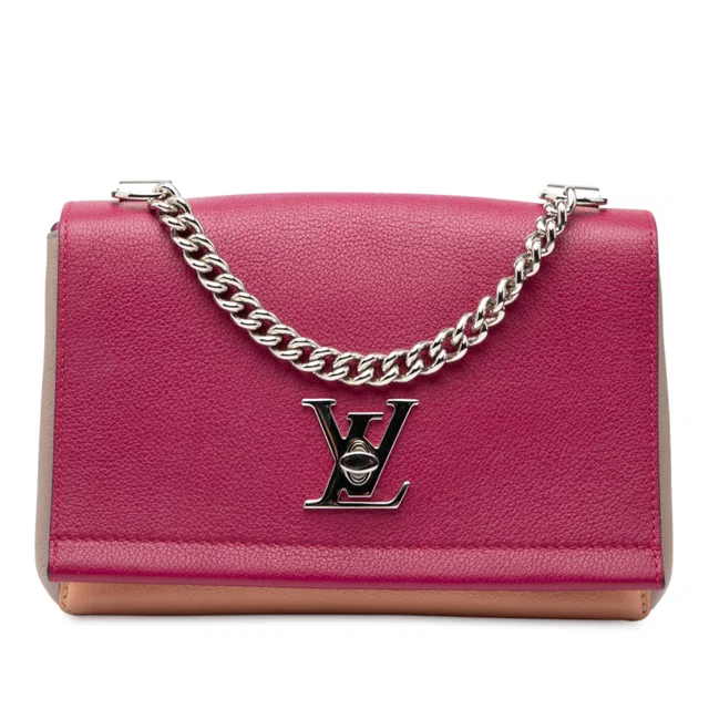 Pink Louis Vuitton Tricolor Leather Lockme II BB Satchel in Pink Leather from Designer Revival