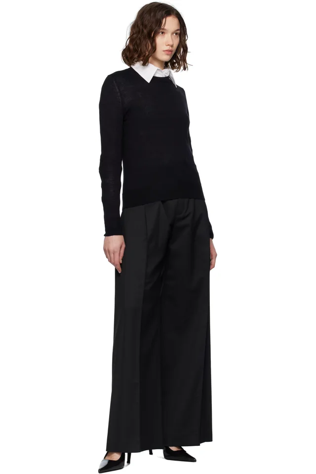 MM6 Maison Margiela Black Elbow Patch Sweater, photo 4 of 4 from SSENSE