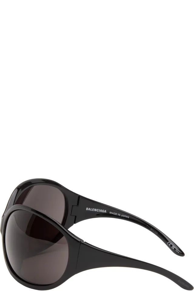 Balenciaga Black Phantom Round Sunglasses, photo 3 of 4 from SSENSE
