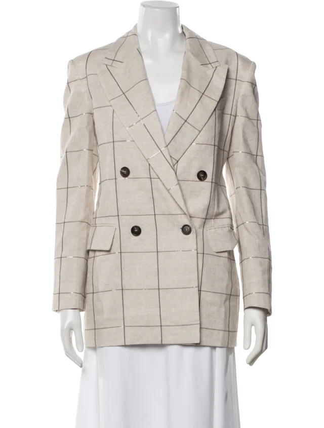 Brunello Cucinelli Plaid Print Blazer w/ Tags from The RealReal