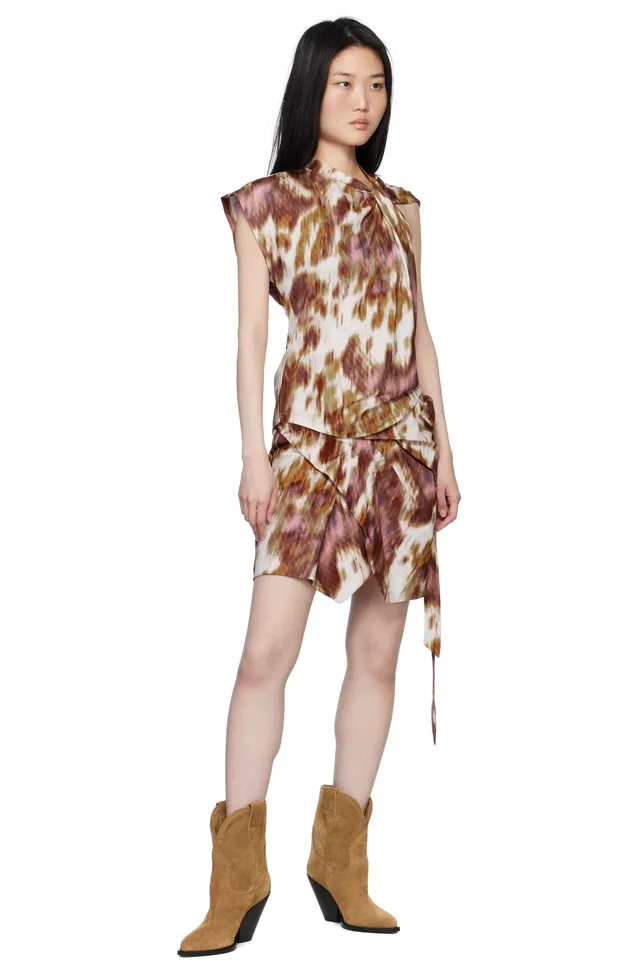 Isabel Marant Etoile Off-White & Tan Bernice Miniskirt, photo 4 of 4 from SSENSE