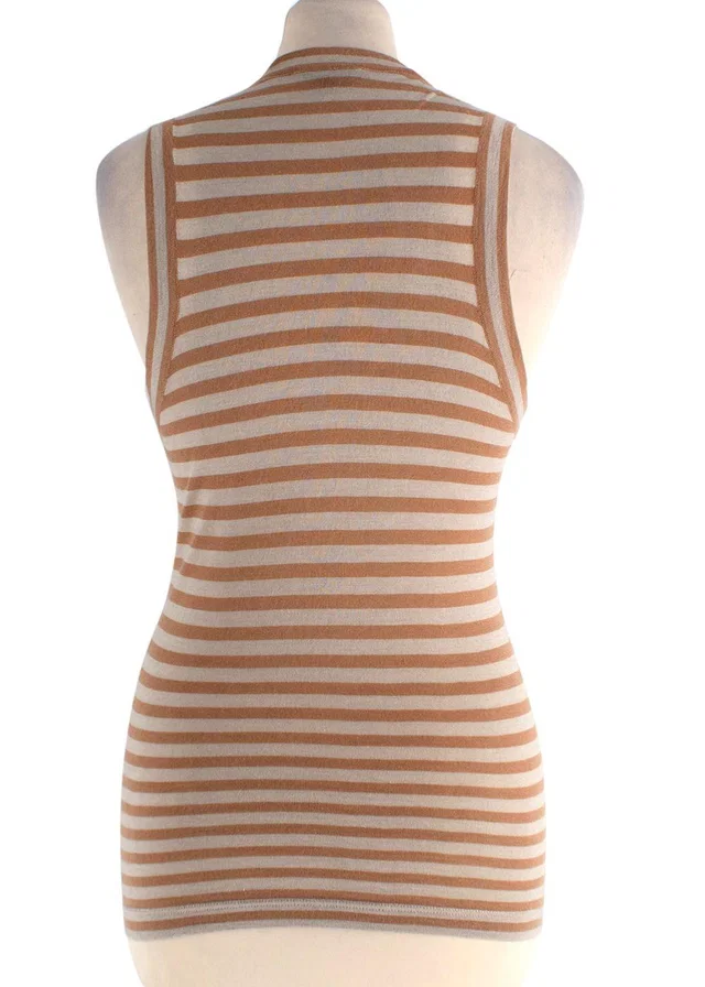 Louis Vuitton Brown Cashmere and Silk Blend Scoop Neck Vest in Brown Silk from HEWI