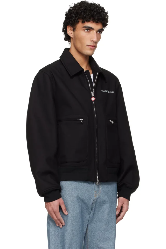 Casablanca Black Wool Jacket, photo 2 of 4 from SSENSE