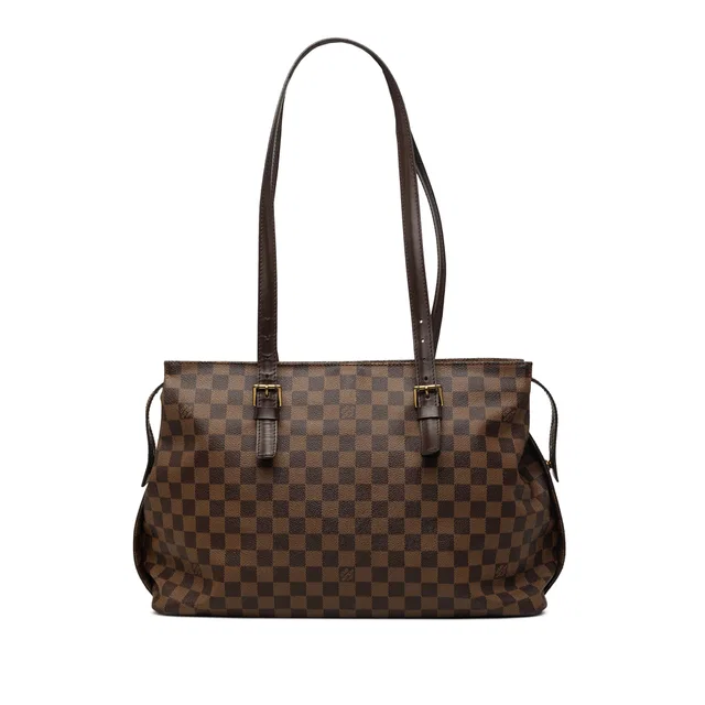 Brown Louis Vuitton Damier Ebene Chelsea Shoulder Bag in Brown Canvas from Designer Revival