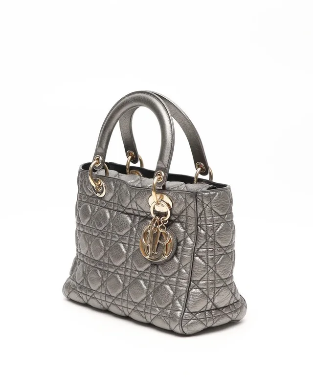 Medium Cannage Metallic Soft Lady Dior Bag in Leather from A Retro Tale, photo 2 of 12