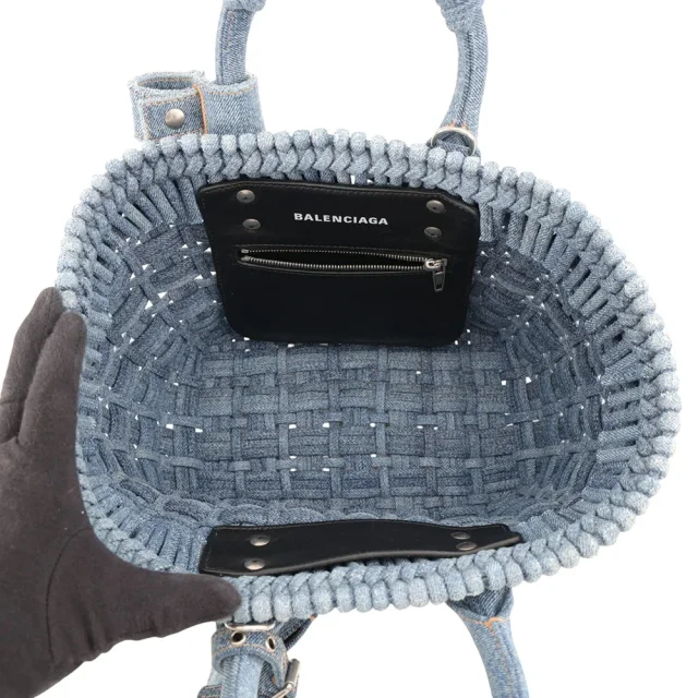 Balenciaga Bistro Basket with Strap Blue671342 Denim Size XS in Denim from GALLERY RARE, photo 6 of 16