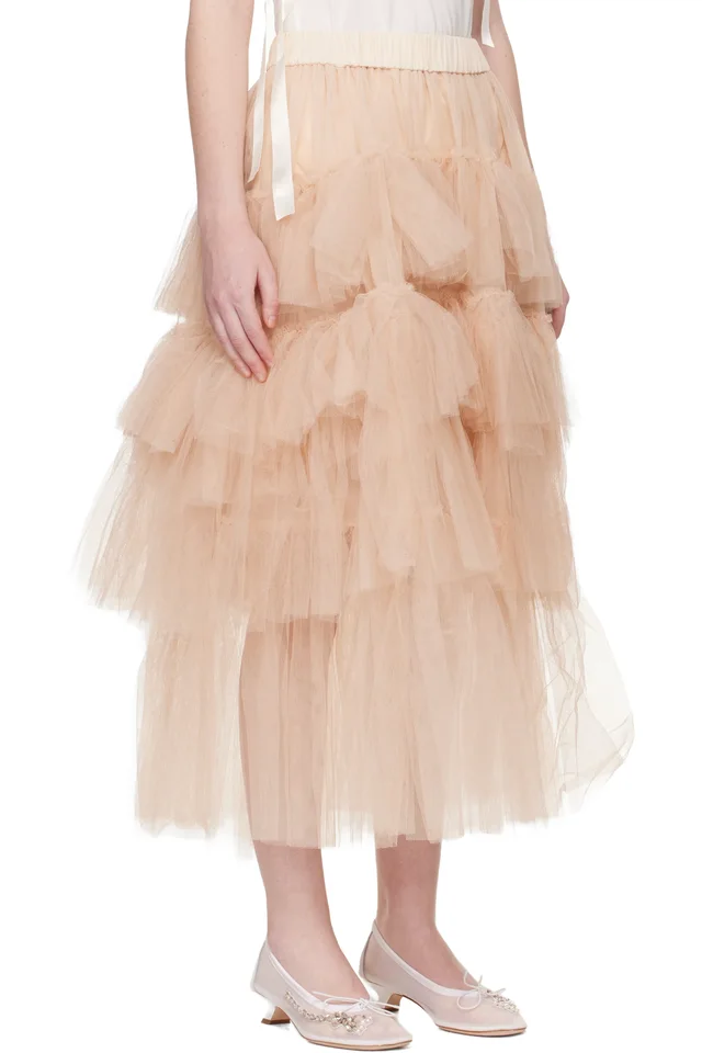Simone Rocha Pink Tutu Midi Skirt, photo 2 of 4 from SSENSE