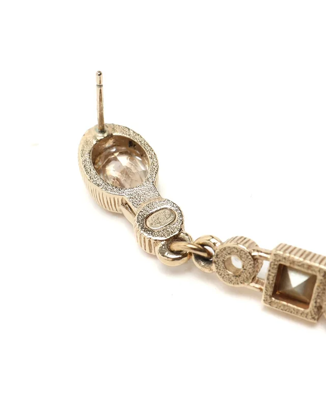 Chanel Coco Mark Rhinestone Dangling Earrings from A Retro Tale, photo 3 of 4
