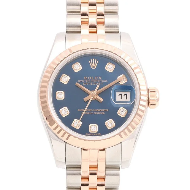 Rolex 10-point Diamond Datejust 26mm 179171G Automatic Blue in Blue from VINTAGE QOO TOKYO