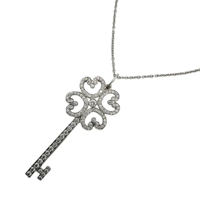 Tiffany & Co. Necklace Quattra Heart Key Clover Platinum Diamond from The Reluxe