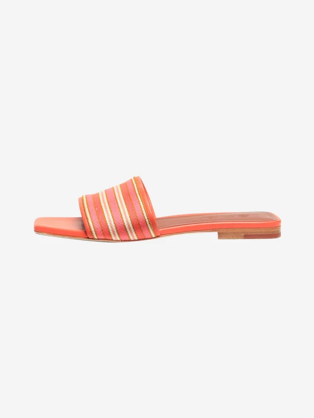 Loro Piana Orange leather square-toe sandals - size EU 37 in Orange Leather from Sign of the Times