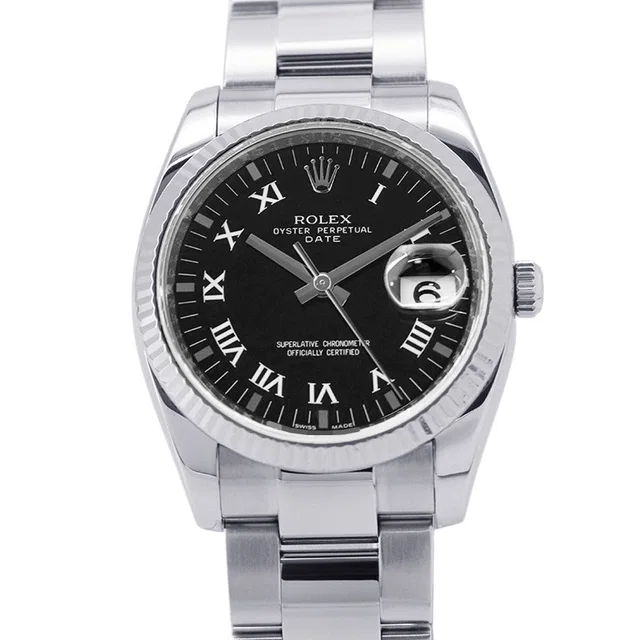 Rolex Datejust W34mm Stainless Steel K18WG Black Dial115234 in Black from GALLERY RARE