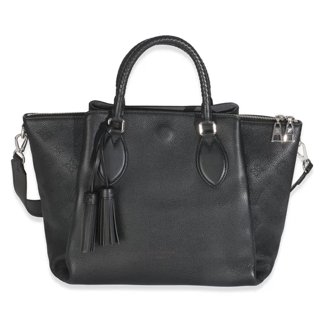 Louis Vuitton Black Monogram Mahina Haumea Bag in Black Leather from myGemma