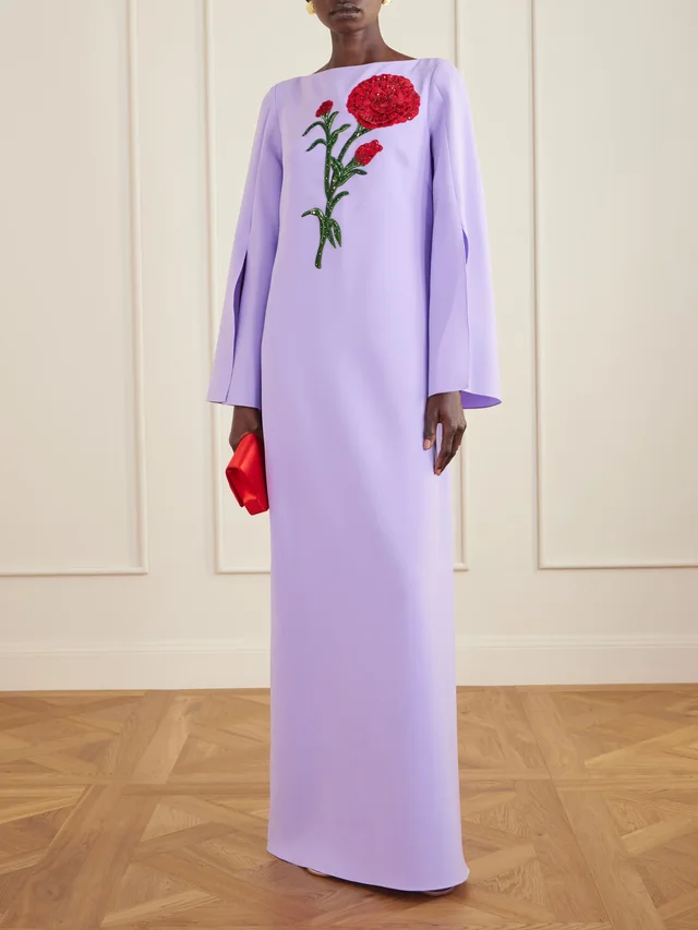 CAROLINA HERRERA Embellished jersey gown in Purple, photo 2 of 2 from NET-A-PORTER (Canada)
