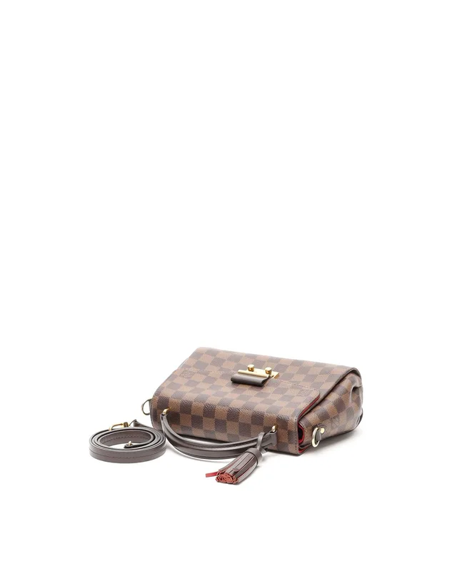 Louis Vuitton Damier Ebene Croisette Bag in Brown Silk from A Retro Tale, photo 5 of 9