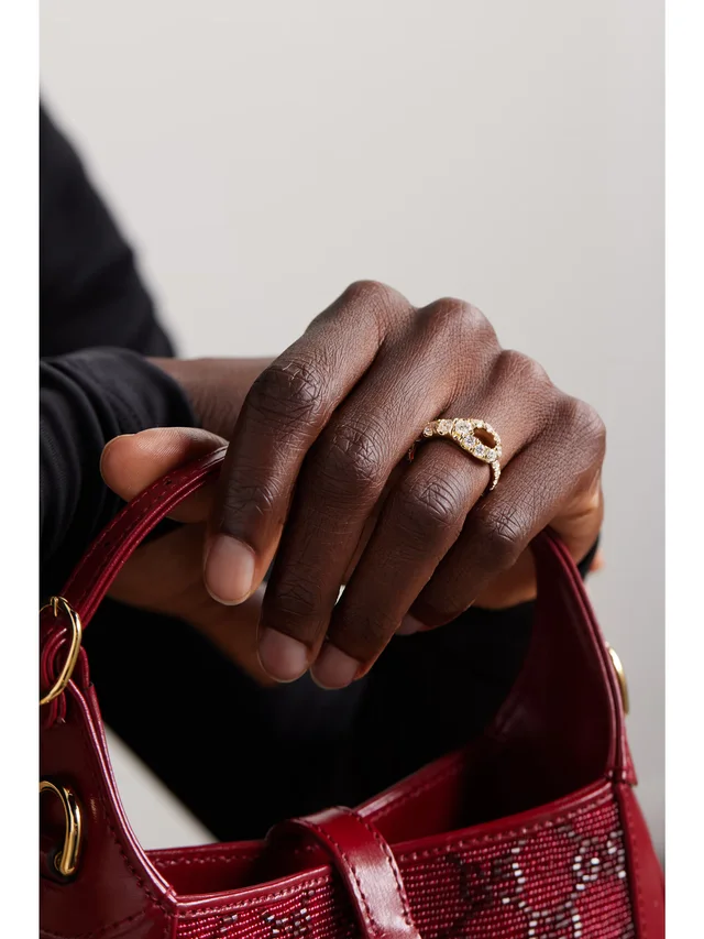 MELISSA KAYE Lola Needle Large 18-karat gold diamond ring in Metallic, photo 2 of 2 from NET-A-PORTER (Canada)