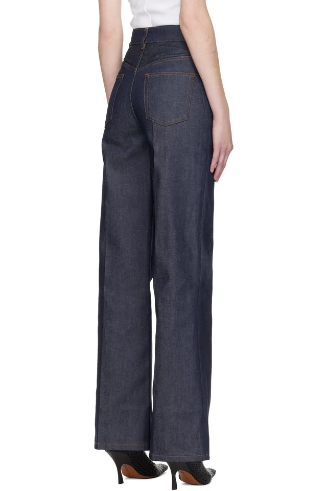 A.P.C. Navy Domino Jeans, photo 3 of 4 from SSENSE