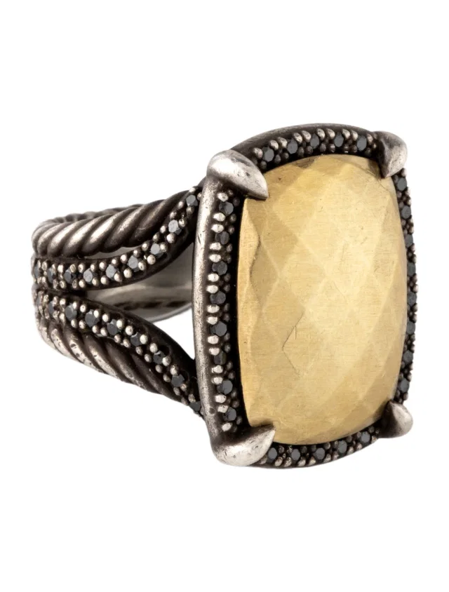 David Yurman Diamond & Gold Dome Chatelaine Cocktail Ring in multicolor from The RealReal