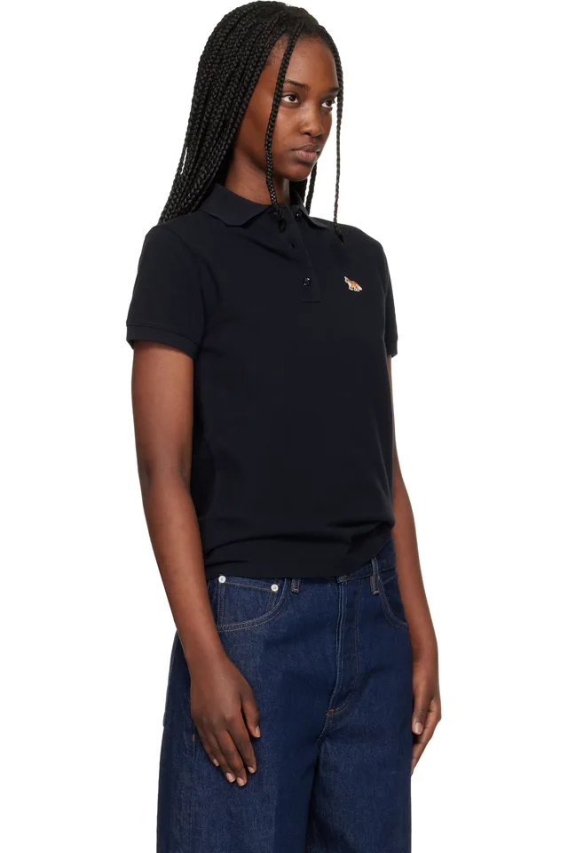 Maison Kitsuné Black Baby Fox Regular Polo, photo 2 of 4 from SSENSE