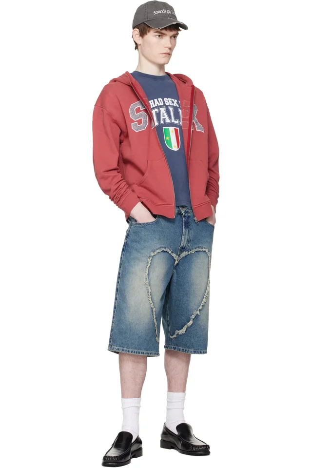 Carne Bollente Blue 'The Love' Denim Shorts, photo 4 of 4 from SSENSE