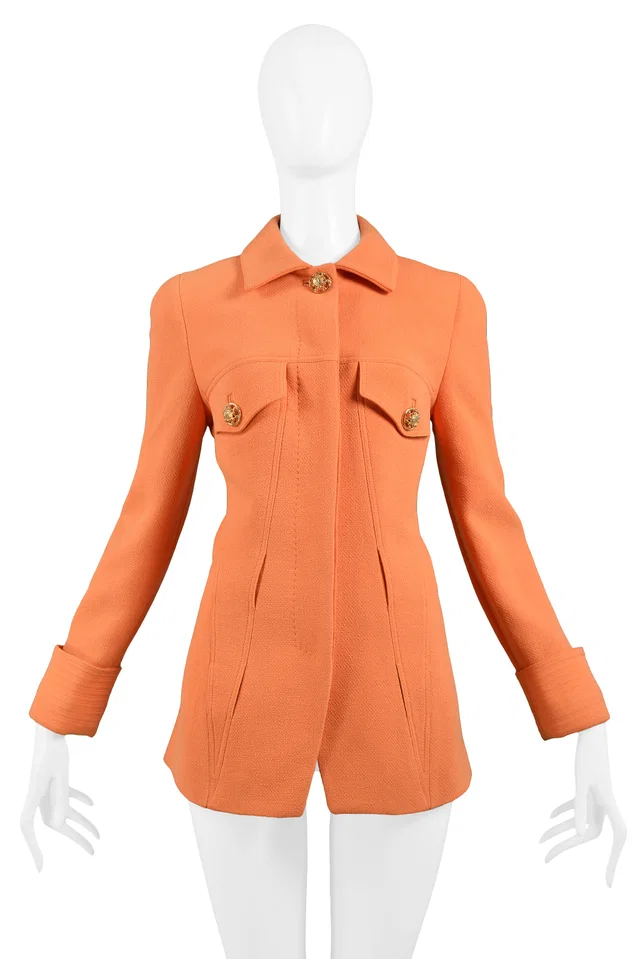 Versace Orange Blazer Jacket 1991 in Orange Wool from Resurrection Vintage