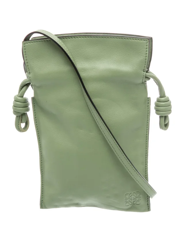Loewe Leather Flamenco Knot in green Leather from The RealReal