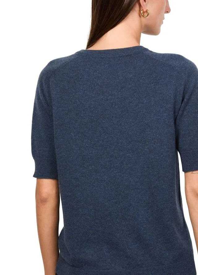 LISA YANG Kenza crew neck cashmere sweater in Blue 100% cashmere, photo 5 of 6 from 24S (US)