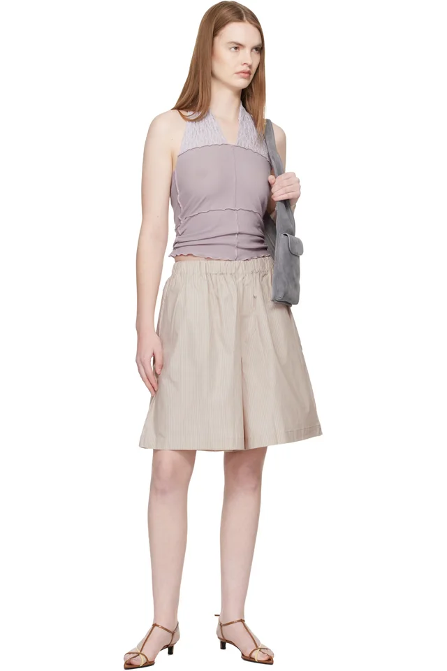 Baserange Purple Nehru Halter Top, photo 4 of 4 from SSENSE