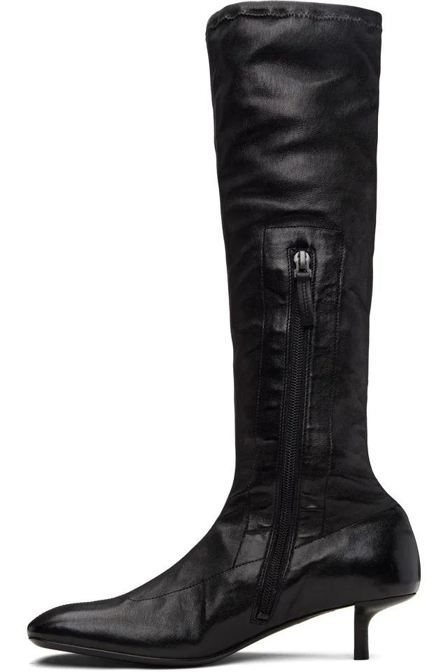 Marsèll Black Cotama Tall Boots, photo 3 of 5 from SSENSE