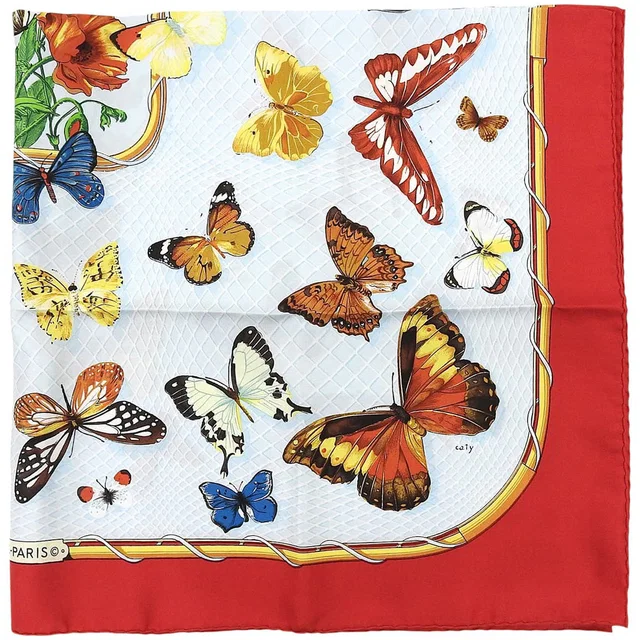 Hermès Carre 90 FARANDOLE Red/Multi in Red Silk from VINTAGE QOO TOKYO