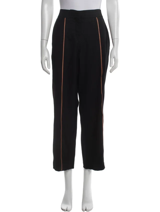 Loewe 2018 Straight Leg Pants in black Leather from The RealReal