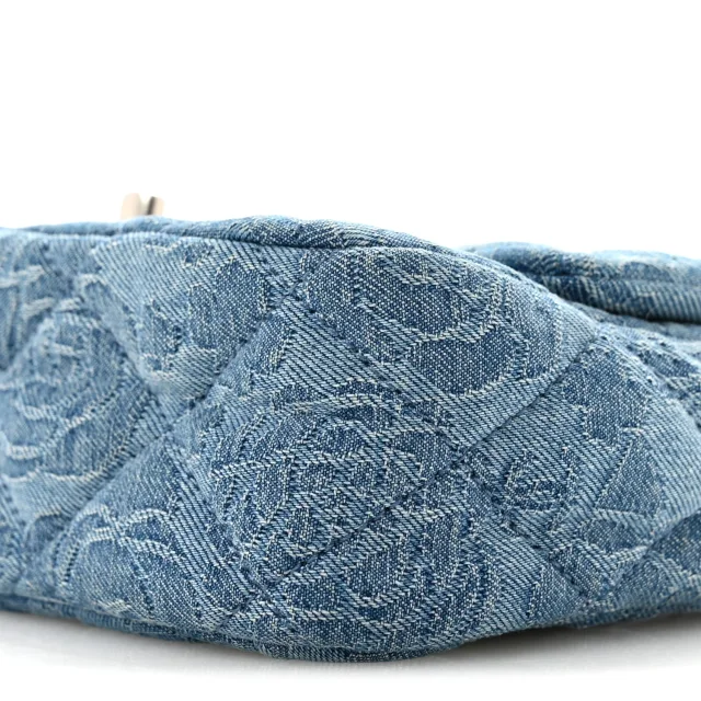 Chanel Quilted Mini Camellia Sweetheart Flap Blue in Blue Denim from FASHIONPHILE, photo 10 of 12