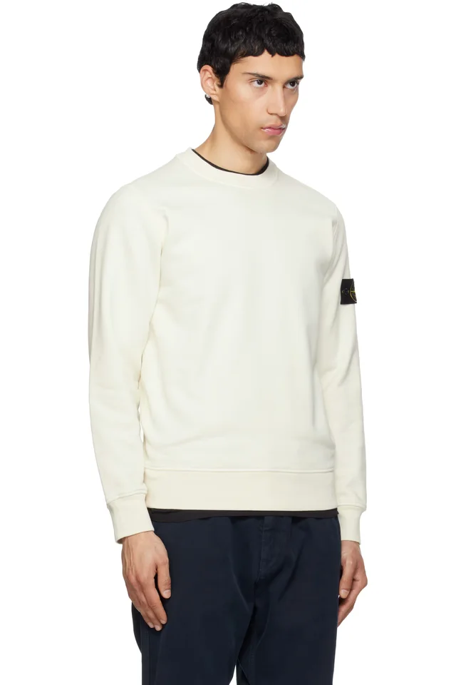 Stone Island Off-White 6100060 Organic Cotton Fleece Sweatshirt, photo 2 of 5 from SSENSE
