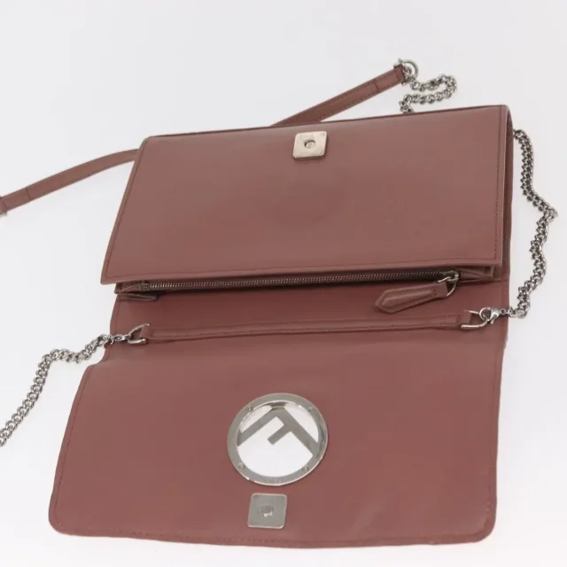 Fendi F Is Wallet On Chain Leather Pink Bag in Pink Leather from HEWI, photo 16 of 24