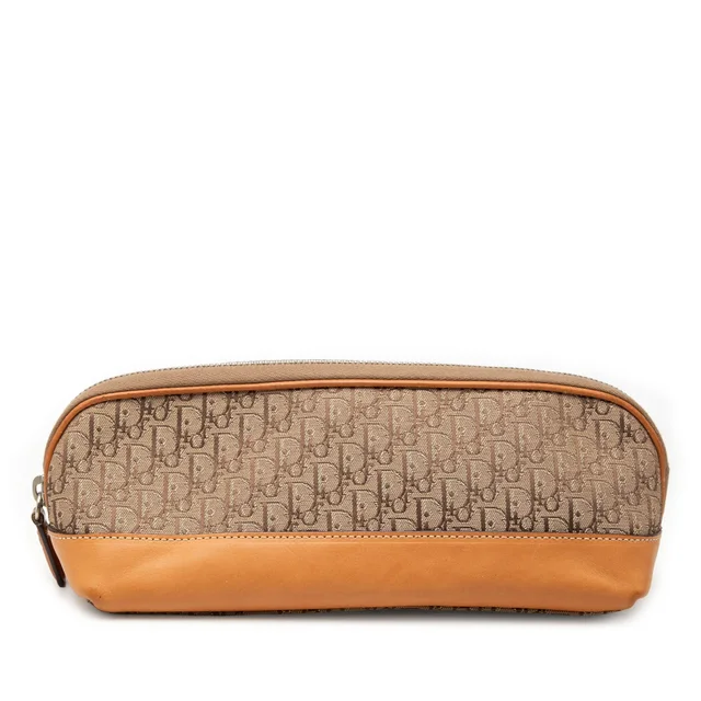 Brown Dior Diorissimo Trotter Canvas Pouch in Brown Canvas from Designer Revival