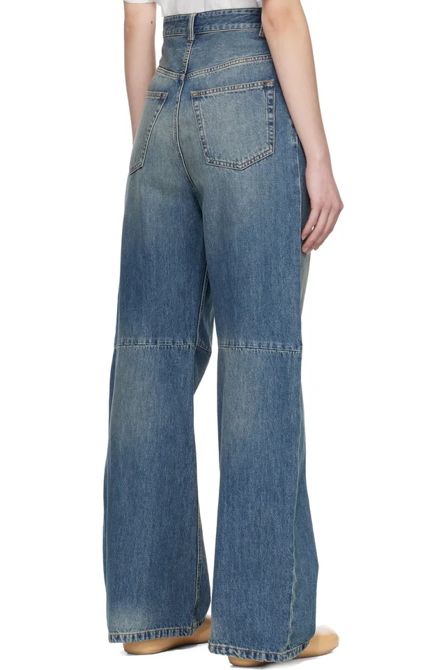 MM6 Maison Margiela Blue Wide-Leg Jeans, photo 3 of 4 from SSENSE
