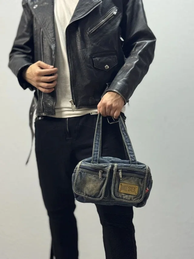 Diesel Vintage Tornado Denim Bag Messenger Opium Gothic Faded Y2K in blue Denim from Grailed