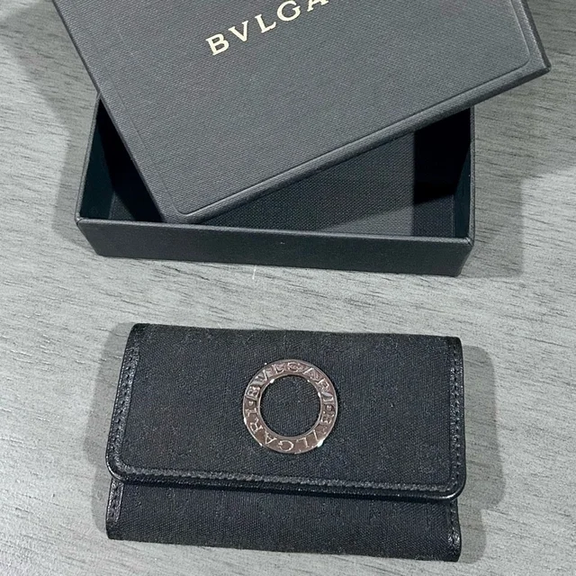 Bvlgari Black Key Holder in silver|gray|black Canvas from Poshmark