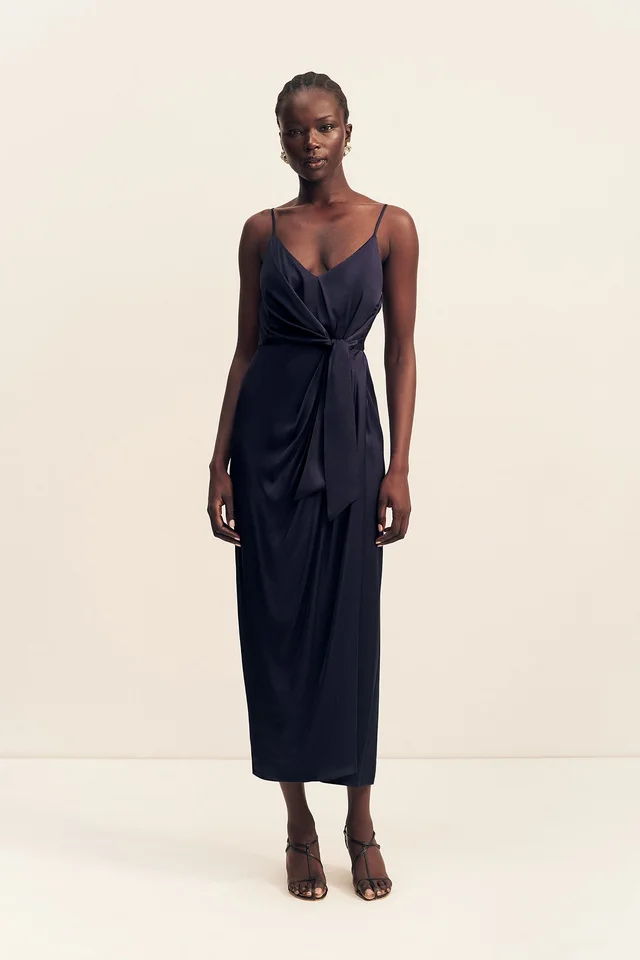 Shona Joy LUMIERE TIE FRONT MIDI DRESS - NIGHT SKY from Shona Joy, photo 1 of 1
