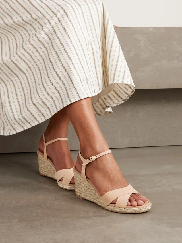 STUART WEITZMAN Dayna suede espadrille wedge sandals in Beige, photo 2 of 2 from NET-A-PORTER (Canada)